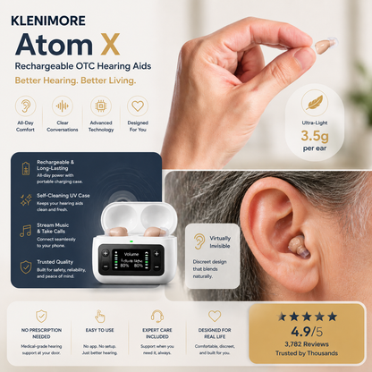 🔥 Only 2 Hours Left! 👂 KLENIMORE™ Atom X Smart Hearing Aids — Clearer Sound, More Comfortable Living 💖🔊